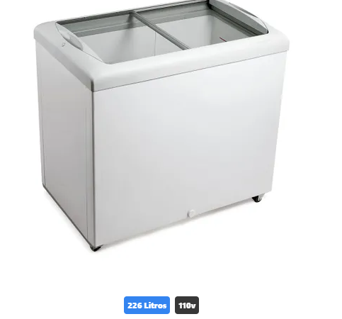 Freezer Expositor Horizontal Metalfrio 226 Litros HF30S com Porta de Vidro Deslizante Branco