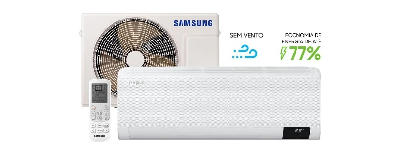 O ar-condicionado Samsung windfree inverter pode ser uma ótima opção de economia.