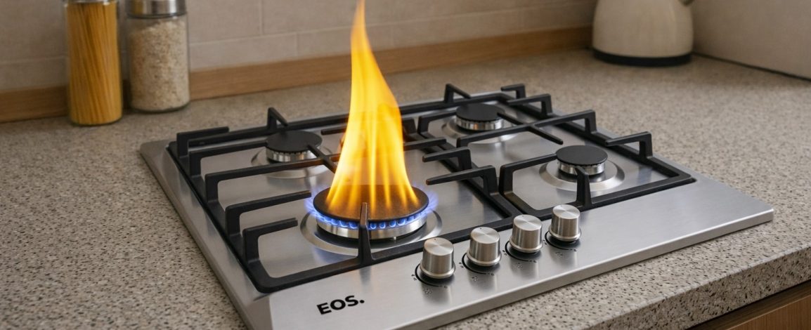 Chama amarela no cooktop: por que acontece e como corrigir com segurança
