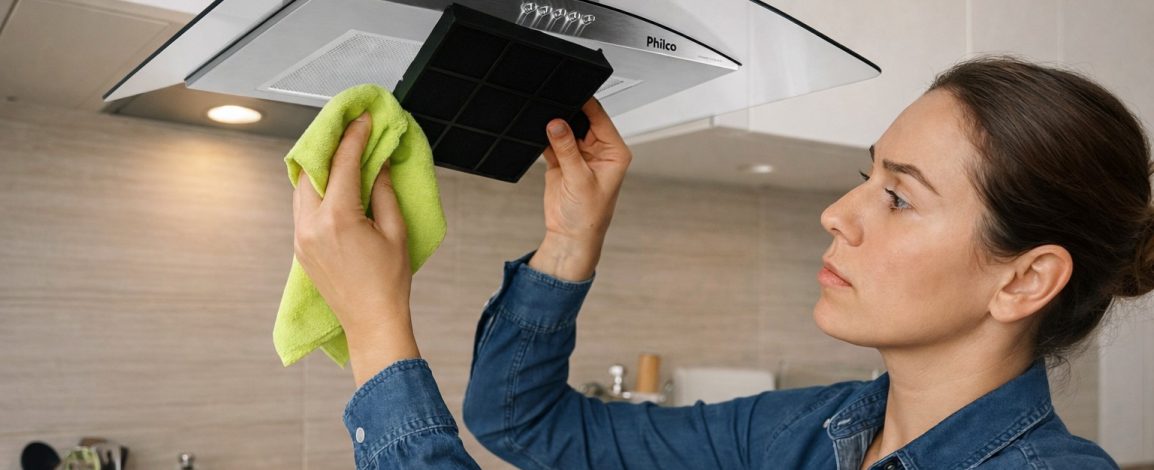 Como limpar o depurador e trocar o carvão ativado: rotina que evita gordura e cheiro